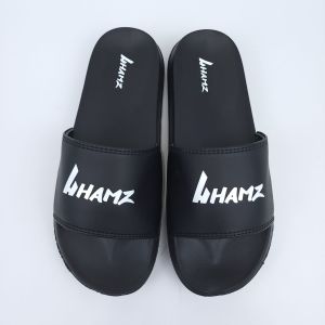 Hamz 2 teks white Sandal Slide Casual Pria dan Wanita