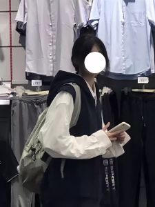 American Style Retro Hooded Vest Sweatshirt Women Spring Autumn 2025 New Layering Oversize Small Cardigan Coat