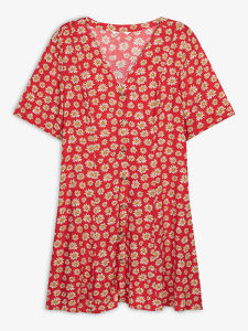 ชุดเดรสผ้าชีฟองคอวีสไตล์ฝรั่งเศส กระโปรงสั้นเข้ารูป เอวเข้ารูป ลายดอกไม้ ชุดเดรสผู้หญิงฤดูใบไม้ร่วง แฟชั่นสตรี