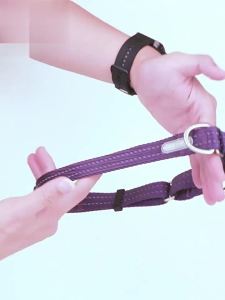 HamshMoc ชุดสายจูงคอสุนัข ฟังก์ชั่นคู่สองมือจับปรับได้360สะท้อนแสง