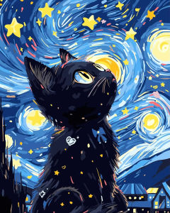 500/1000/1200/2000PCS Jigsaw Puzzle Van Gogh Starry Sky Cat Fantasy Art For Adults Great Weekend Relaxation And Family Fun