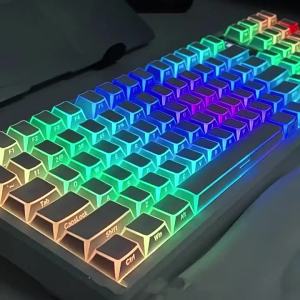 137 Keys Shadow Edge Glow Keycaps Side Print Shine Through Keycaps Cherry Profile Translucent Around the Edges PBT Keycaps