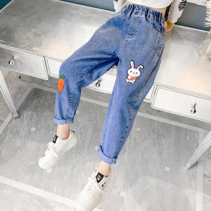 Girls Casual Loose Jeans Spring Autumn New Style Childrens Fashion Long Pants Baby Comfortable Denim Trousers for Kids