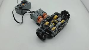 Electric technology building blocks Dual flow gearbox set Tank excavator track chassis Shootable artillery RC Toys