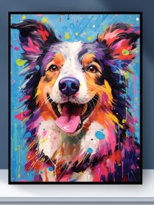 Cure Pet Dog DIY Digital Oil Painting Handmade Color Filling Corgi Husky Golden Retriever Pomeranian Teddy Decorative Painting