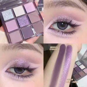 Tingphe Girls Dream Nine Colors Eyeshadow Palette Highlight Matte Sparkling Smoke Purple Hot Girl Eye Makeup Cut-off Eyeshadow