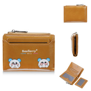 New Short Women Wallets High Quality Simple Card Holder Zipper Female Coin Purses Cute Cartoon Bear Wallet For Girls