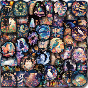 50pcs Animal Halloween Laser Sticker Laptop Decal Fantasy Vinyl Graffiti Sticker DIY Decoration Mobile Phone Notebook Sticker