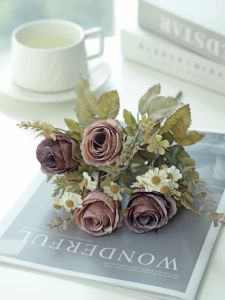Artificial Silk Rose Flowers Holiday Yard Garden Home Dining Table Vase Wedding Bridal Bouquet Arches Windowsill DIY Decorations