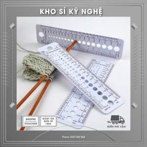 KNITTING GAUGE - THƯỚC ĐO CHIỀU DÀI/ ĐƯỜNG KÍNH NHỎ/ LỖ TRÒN NHỎ Thước đo Size len size mắt thú kim đan kim móc