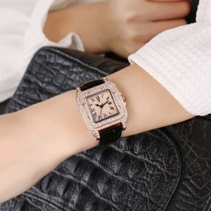 Jam tangan Wanita Ticarto 2853T mata kotak tali kulit original