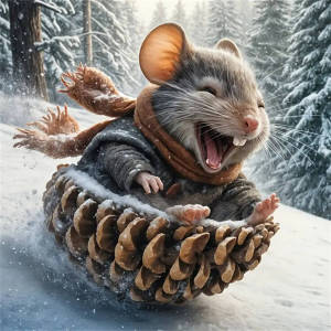 Huacan 5D DIY Skiing Squirrels Diamond Painting Winter Snow New Arrivals 2025 Full Square Round Diamond Mosaic Handmade Gift