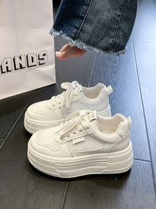 DINGMUYI | Thick Sole Breathable Lightweight Leather Sneakers 6CM
