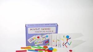 Wooden DIY Shape Matching Puzzle Montessori Fine Motor Training Educational Toys For Children Rainbow Stick Thinking Game