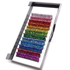 ขนตาปลอม CMICC แบบกลิตเตอร์สีคริสต์มาส ขนตาแบบพัดสำเร็จรูป รัสเซียนวอลุ่ม ความยาวผสม ขนตาปลอมแบบมิงค์