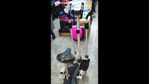 CS Mall : 2IN1 Upright Magnetic Elliptical Bike Cross Trainer With Seat Hand Pulse LCD Display Walker Stepper/Elliptical Longstyle BC66012