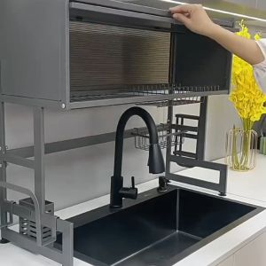 [รุ่นล่าสุด]ชั้นวางจาน ที่วางจาน สแตนเลส  2-ชั้น 75/85/95/105 คร่อมอ่างล้างจาน ชั้นวางของในครัว คร่อมอ่างล้างจาน วางของใต้อ่างล้างจาน