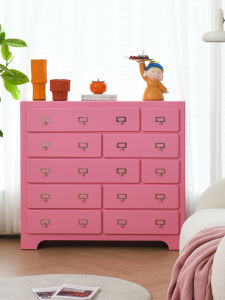 Square-Inch Solid Wood Chest of Drawer Chest of Drawers Bedroom Living Room Storage Locker Subnet Red Sideboard Cabinet Hallway Cabinet
