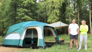 Khemah Camping Tent Besar Waterproof 2 Rooms Double Kemah Murah Outdoor Family 5/8/12 Persons 2 Door Window Luxury Tent