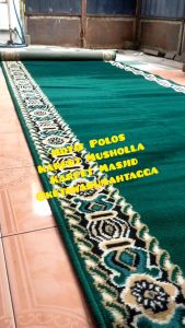 Karpet Sajadah Masjid & Mushola Polos Bingkai Meteran | Bahan Tebal & Kuat | ketawarumahtangga