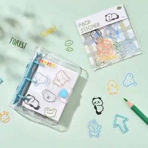 Set 40 miếng dán sticker trong họa tiết xinh xắn Trang trí văn phòng sách vở máy tính bình ly nước điện thoại.