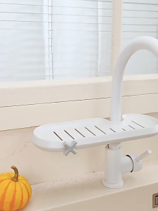 ที่วางฟองน้ำ ที่ใส่ฟองน้ำล้างจาน ถอดออกได้  ติดตั้งง่าย ชั้นวางท่อระบายน้ำ พร้อมตะขอ พื้นที่จัดเก็บที่หลากหลาย