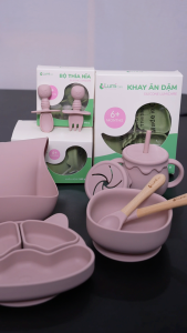 Combo ăn dặm Trọn Vẹn Lumicare - Set 6 món - Xanh dương