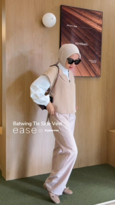 Hijaberies - Batwing Tie Side Vest (Vest Wanita Bahan Polyester Premium)