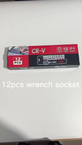REAIM Socket Wrench Set - 12PCS 1/2 inch Heavy Duty CR-V Ratchet Wrench Tool Kit for Car & Mechanic Repair