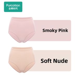 Purcotton | Cotton Breathable Womens Briefs Mid-to-High Waist Tummy Control Buttocks Lifting