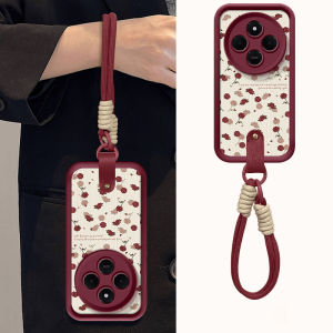 เคสโทรศัพท์ POCO C75 Redmi 14C 4G หรูหราย้อนยุคโรแมนติกกุหลาบปลอกอ่อนพร้อมสายคล้องเลนส์ป้องกันกันกระแทกฝาครอบหลังซิลิโคน2025