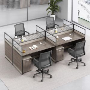 Screen Staff Desk Thickened Office Station Multi-Person Double Face-to-Face Office Desk and Chair Combination Staff Position