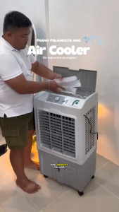 Air cooler electric fan conditioner cooler fan wide-angle three-dimensional air three-speed adjustment fast cooling Three ice curtains to cool down a wide range of cooling air cooler fan with ice box 75L capacity water tank aircon inverter window type