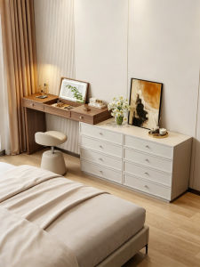 ZUNTONGGE | Vintage Multifunction Storage Dressing Table with Flip Mirror