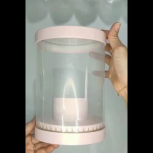 Mini Round Transparant Box - Bloom box - Kotak kado kerajinan GB003