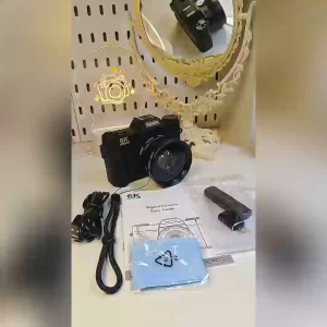 VETXI 4K autofocus digital camera and 56MP vlogging camera for photography supports 16x digital zoom 3-inch 180° flip screen equipped with 52mm wide-angle and macro lenses and 32GB memory card battery capacity is 1500mAh