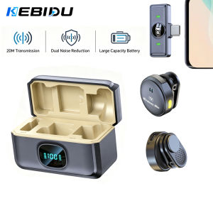 KEBIDU | KEBIDU Wireless Lavalier Microphone 1 to 2 Double Noise Reduction HiFi Stereo Mic Mini Magnetic Microphone For Video Recorde