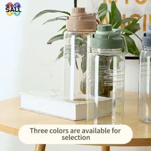 Graduated Water Bottle 1.5L Large Capacity Outdoor Sports Gym Fitness Drinking Water Storage Device