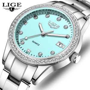 LIGE 2025 Fashion Womens Watch Waterproof Luminous Quartz Original Calendar Stainless Steel Clock for Men