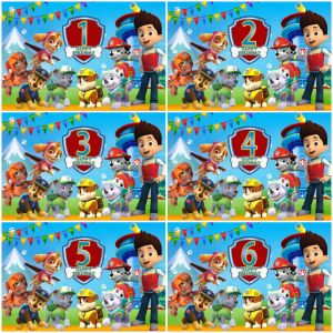 Paw Patrol | 1~15th Dog Paw Patrol Birthday Party Decoration Backdrop Hot Blooded Rescue Dog Party Supplies Background Celebration Banner