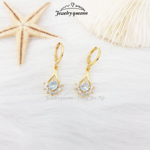 Khuyên Tai Nữ Titan Bông Tai Dáng Dài Hình Bông Hoa Mạ Vàng 18K Cách Điệu Thanh Lịch Trẻ Trung Phong Cách Hàn Quốc B25V5 | Jewelry Queenn