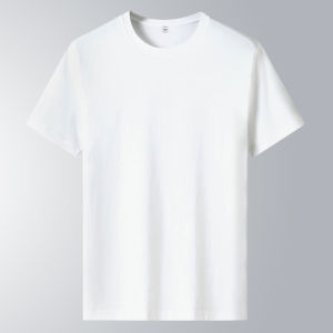 Summer Pure Cotton Short Sleeve T-Shirt Mens Slim Fit Cool Feeling round Neck Casual Fashionable Thin Top Youth Pop Culture