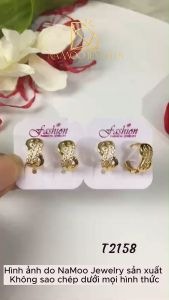 Bông Tai Nữ Khuyên Tròn Hình Số Tám Đính Đá T2158 Cực Đẹp