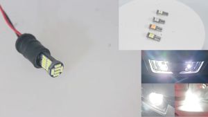 หลอดไฟ T10 LED สีขาว 1 ชิ้น Canbus W5W 168 6000K สำหรับรถยนต์ทะเบียน 1 สัญญาณ