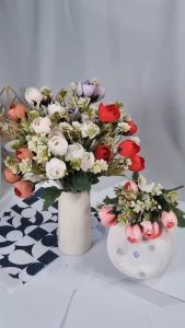 Bunga Bouquet Egg Mini Peony X5 & Bunga Peony Kuncup Artificial