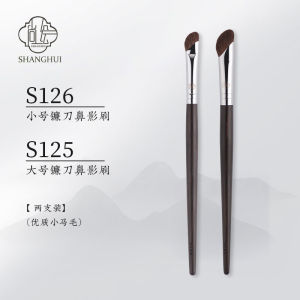 Shangpainted Makeup Brush S126 Sickle Eye Countour Brush Oblique Head Animal Hair Nose Bridge Shading Brush Bevel Blending Brush Small Size