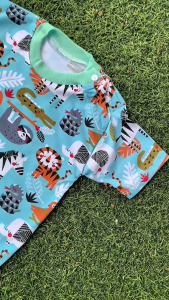 Arkan Baby - Set Piyama Bayi Pendek Kancing Depan Motif Printing Hewan