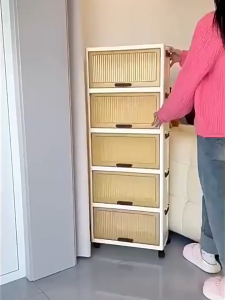 3/4/5Layers Stackable Drawer Foldable Storage Cabinet Box Wardrobe Kabinet dapur Home Organizer with Flip&Pulleyzz 储物柜