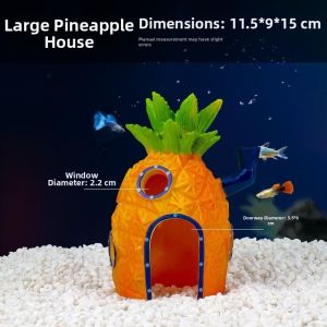 MINGRENBANG | SpongeBob Pineapple House Aquarium Decoration Set