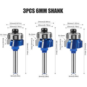 Dao Phay Gỗ 6mm 1/4 8mm 4 Cạnh Đầu Tròn Dùng Để Bào Cạnh Hợp Kim Tungsten Cobalt